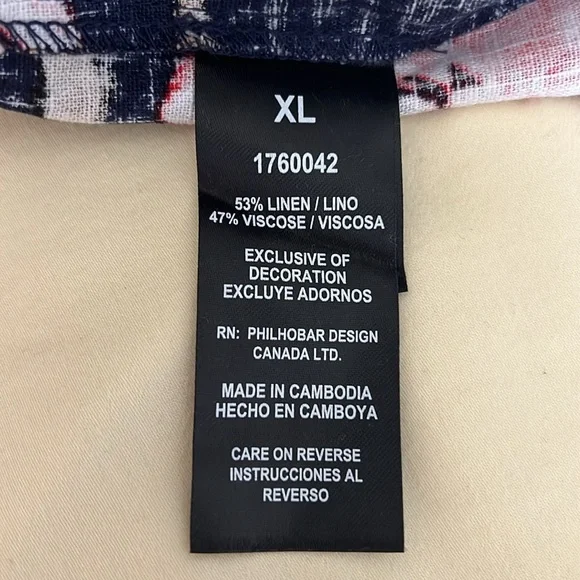 Nicole Miller Smocked Linen Blend Dress. - Picture 6 of 7